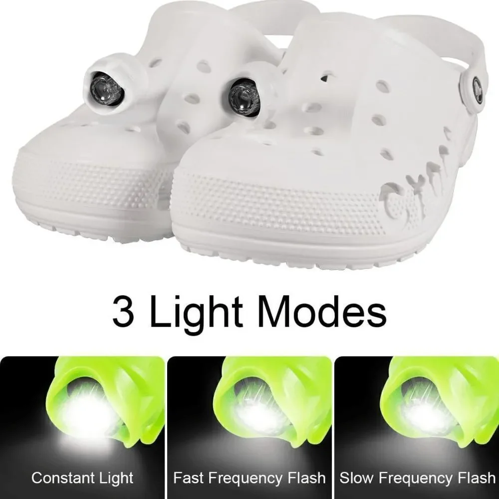 2Pcs LED Headlights for Croc Adults and Kids - Hiking, Dog Walking & Camping Gea